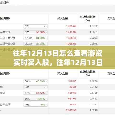 往年12月13日游資實(shí)時(shí)買入股查看指南，深度評(píng)測(cè)與介紹