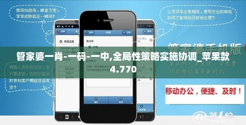 管家婆一肖-一碼-一中,全局性策略實施協調_蘋果款4.770