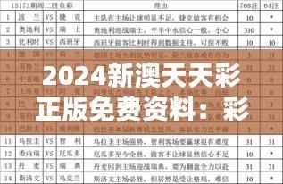 2024新澳天天彩正版免費資料：彩市資訊的權威集合