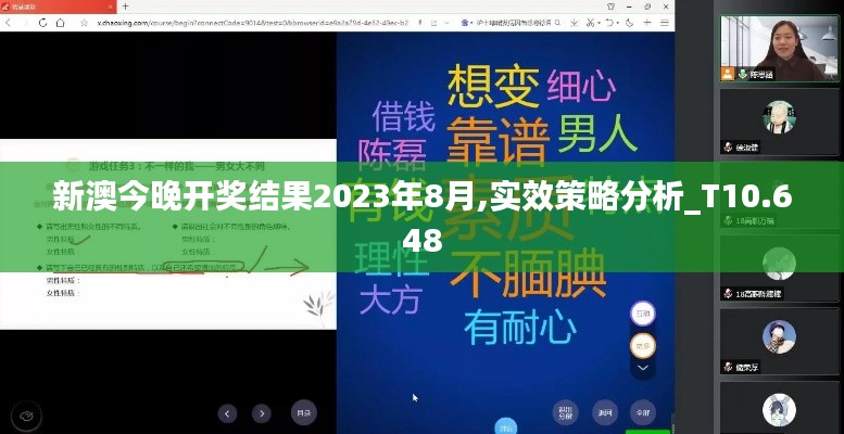 新澳今晚開獎結果2023年8月,實效策略分析_T10.648