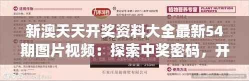 新澳天天開獎資料大全最新54期圖片視頻：探索中獎密碼，開啟財富之門