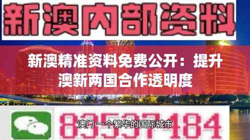 新澳精準資料免費公開：提升澳新兩國合作透明度