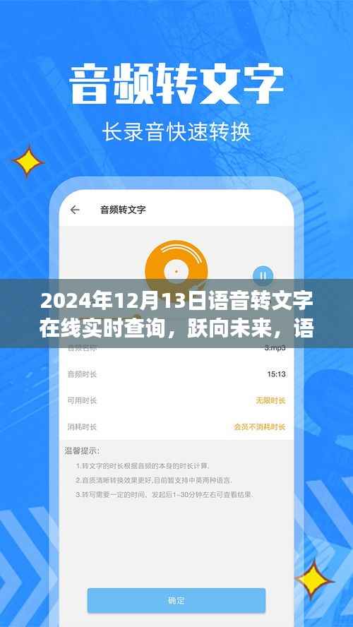 語音轉文字魔力，見證成長的力量，實時在線查詢躍向未來，語音轉文字技術的新里程碑（2024年12月13日）