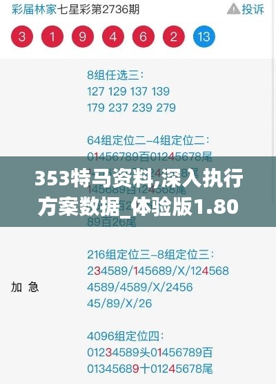 353特馬資料,深入執(zhí)行方案數(shù)據(jù)_體驗(yàn)版1.800