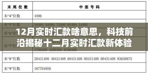 揭秘十二月實時匯款新體驗，科技重塑金融，引領未來實時互動新紀元
