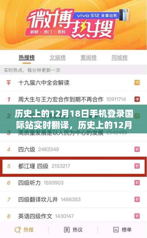 手機登錄國際站實時翻譯之旅，歷史上的12月18日回顧與實時翻譯之旅紀實