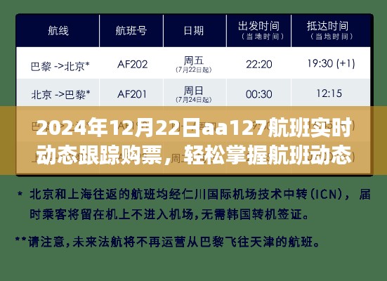 AA127航班2024年12月22日實時動態跟蹤購票指南，輕松掌握航班動態