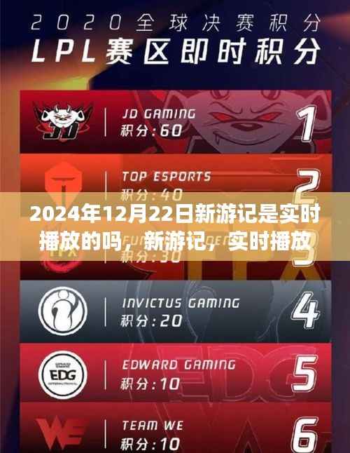 新游記實時播放還是預定播放？探討2024年12月22日的播出可能性