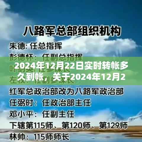 關于實時轉賬到賬時間的詳解，2024年12月22日轉賬多久到賬？