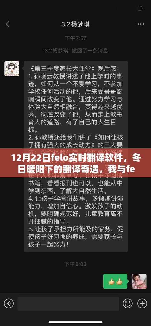 我與felo實時翻譯軟件的冬日奇緣，翻譯奇遇與溫馨日常