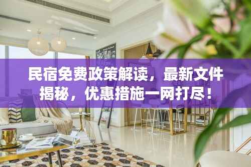 民宿免費政策解讀，最新文件揭秘，優惠措施一網打盡！