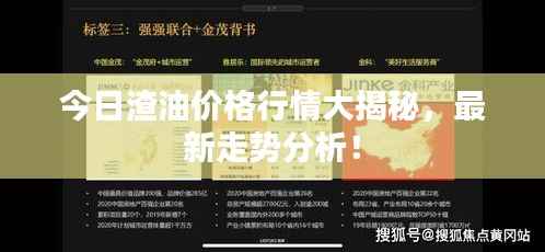 今日渣油價格行情大揭秘，最新走勢分析！