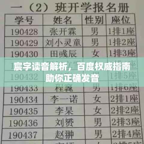 宸字讀音解析，百度權威指南助你正確發音