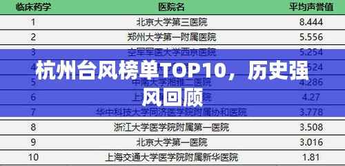 杭州臺風榜單TOP10，歷史強風回顧