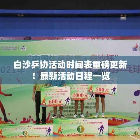 白沙乒協活動時間表重磅更新！最新活動日程一覽