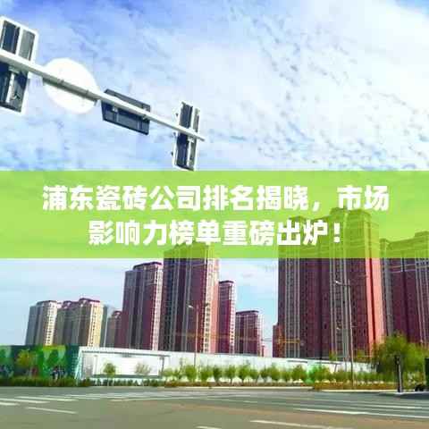 浦東瓷磚公司排名揭曉，市場影響力榜單重磅出爐！