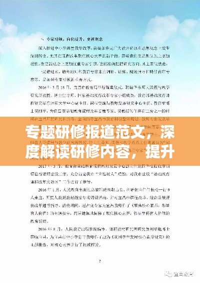 專題研修報道范文，深度解讀研修內容，提升個人專業素養