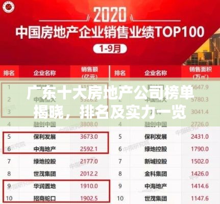 廣東十大房地產公司榜單揭曉，排名及實力一覽