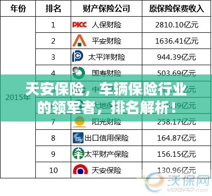 天安保險，車輛保險行業的領軍者，排名解析！