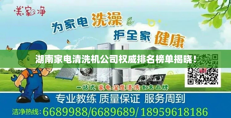 湖南家電清洗機公司權威排名榜單揭曉！