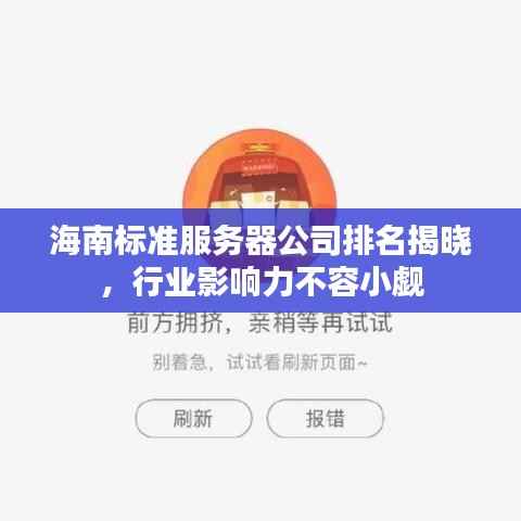海南標準服務(wù)器公司排名揭曉，行業(yè)影響力不容小覷