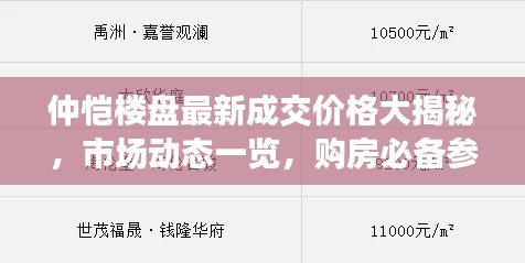 仲愷樓盤最新成交價(jià)格大揭秘，市場(chǎng)動(dòng)態(tài)一覽，購(gòu)房必備參考