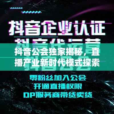 抖音公會獨(dú)家揭秘，直播產(chǎn)業(yè)新時代模式探索